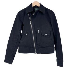 Ralph Lauren Jeans Co Black Denim Moto Jacket S